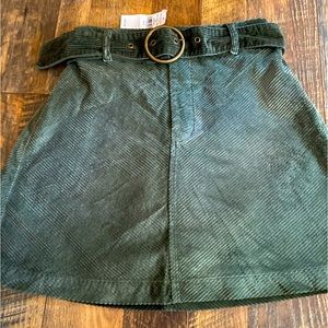 American Eagle Corduroy Olive Green Skirt with belt. New with tags Size Small